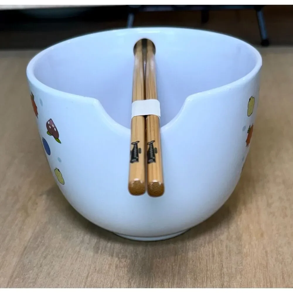 Pokemon Snorlax 20oz Ceramic Ramen Bowl with Chopsticks Silver Buffalo
